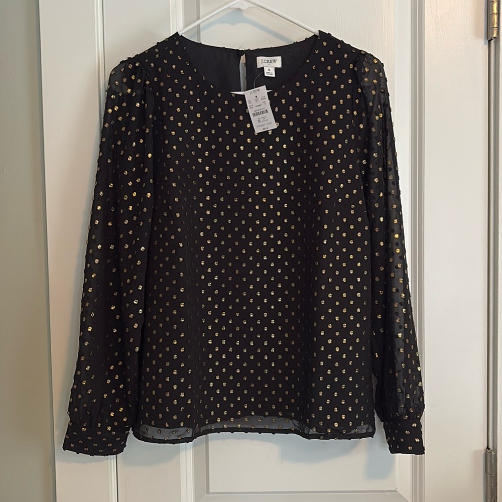 NWT J. Crew Back and Gold Blouse